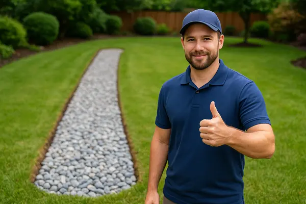 a worker giving a thumbs up from EZ French Drain Installation in Fort Worth, TX - French Drain Replacement