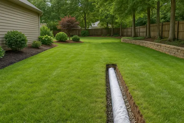 a french drain project in progress from EZ French Drain Installation in Fort Worth, TX - French Drain Replacement