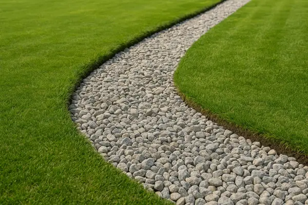 a gravel-filled ditch from EZ French Drain Installation in Grapevine, TX - Grapevine TX