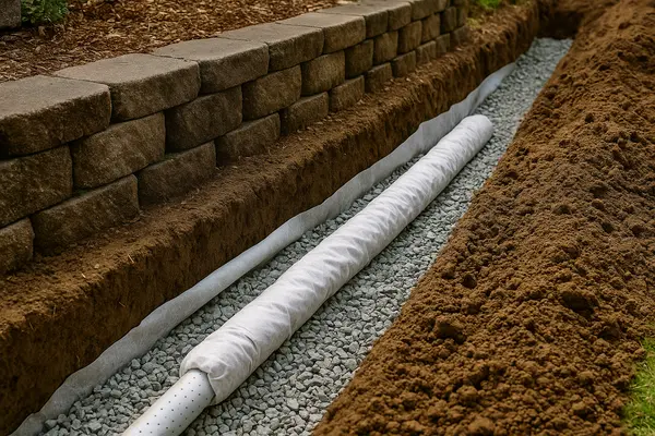 a pipe for a french drain project in a ditch from EZ French Drain Installation in North Richland Hills, TX - North Richland Hills TX